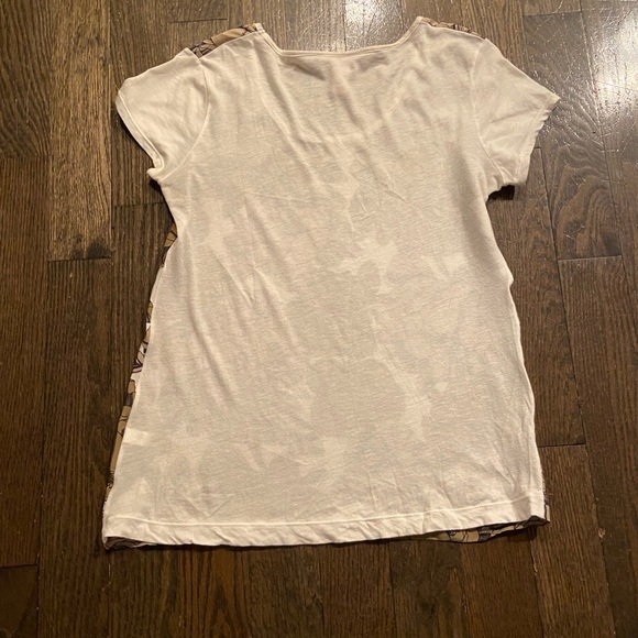 Banana Republic silk and cotton jersey top with funky cream and olive fl… - Picture 6 of 9